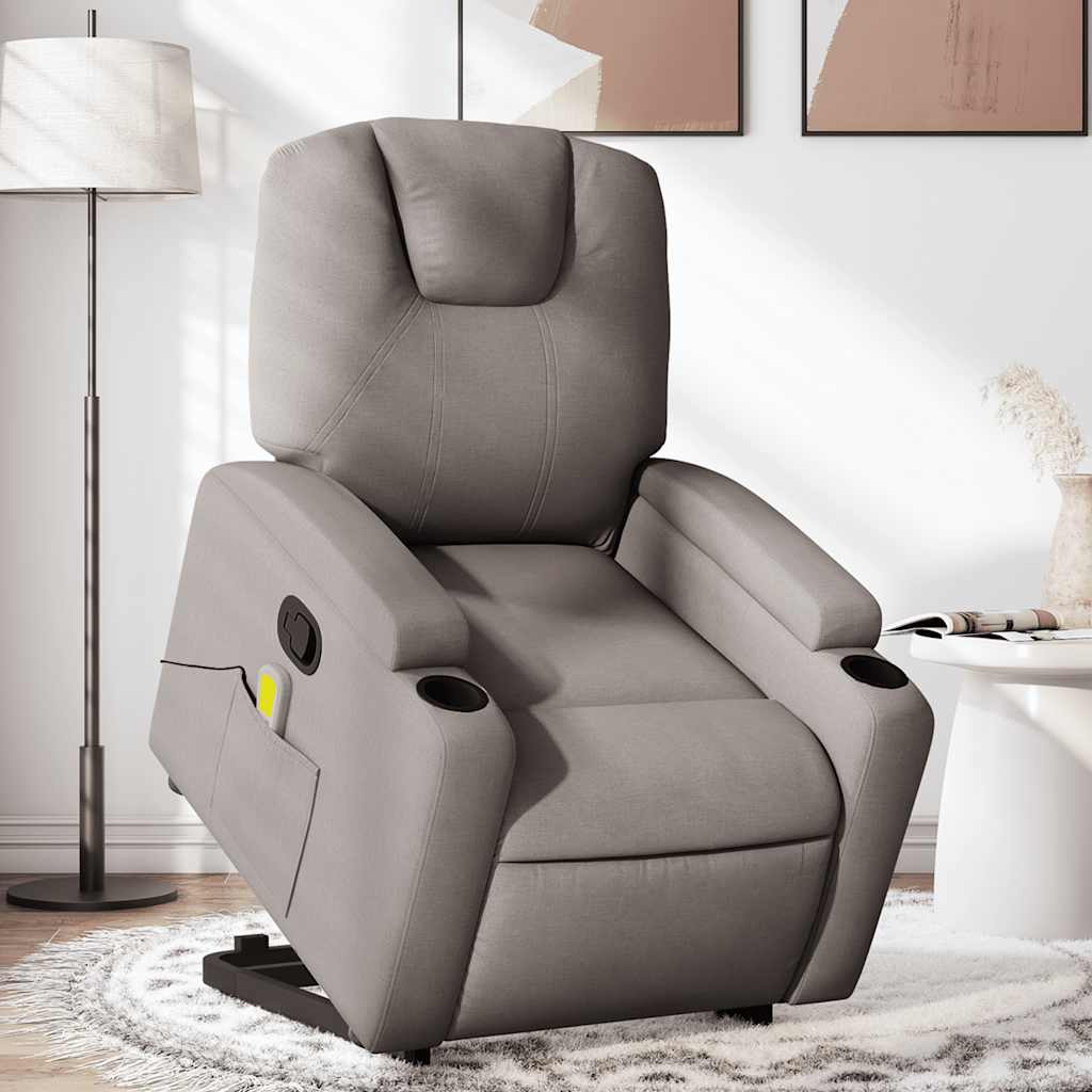 JUNG Vida Massagesessel mit Aufstehhilfe Taupe Stoff