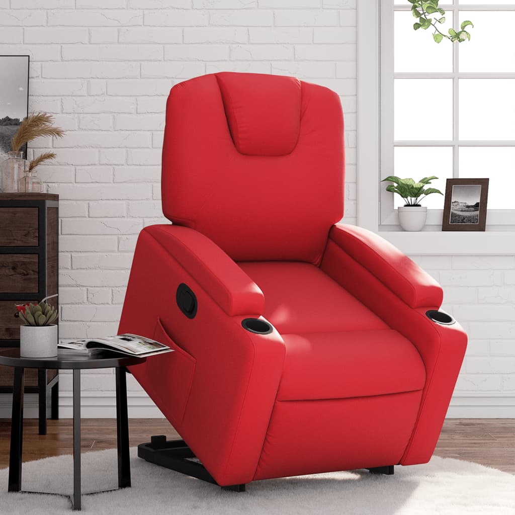 JUNG Vida Relaxsessel mit Aufstehhilfe Rot Kunstleder