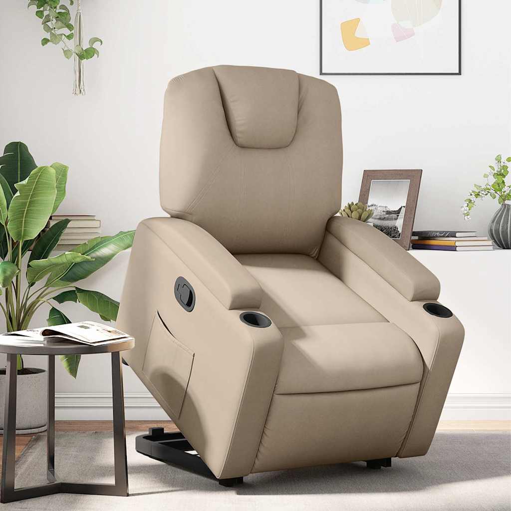 JUNG Vida Relaxsessel mit Aufstehhilfe Cappuccino-Braun Kunstleder