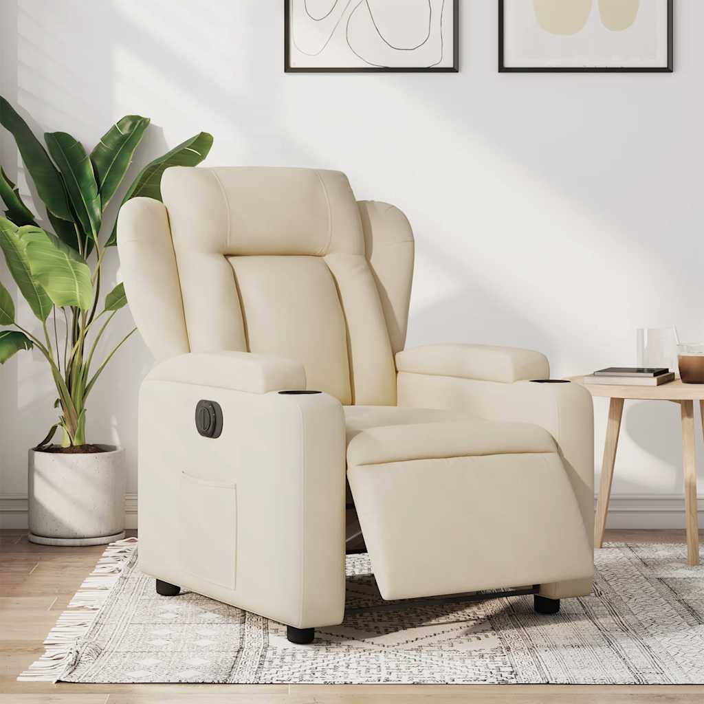 JUNG Vida Relaxsessel Elektrisch Creme Stoff