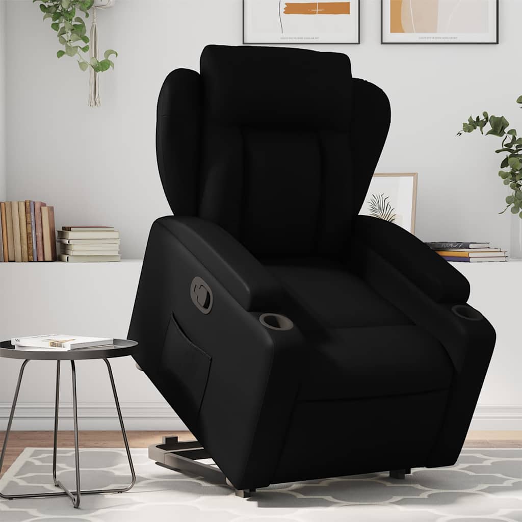 JUNG Vida Relaxsessel mit Aufstehhilfe Schwarz Kunstleder