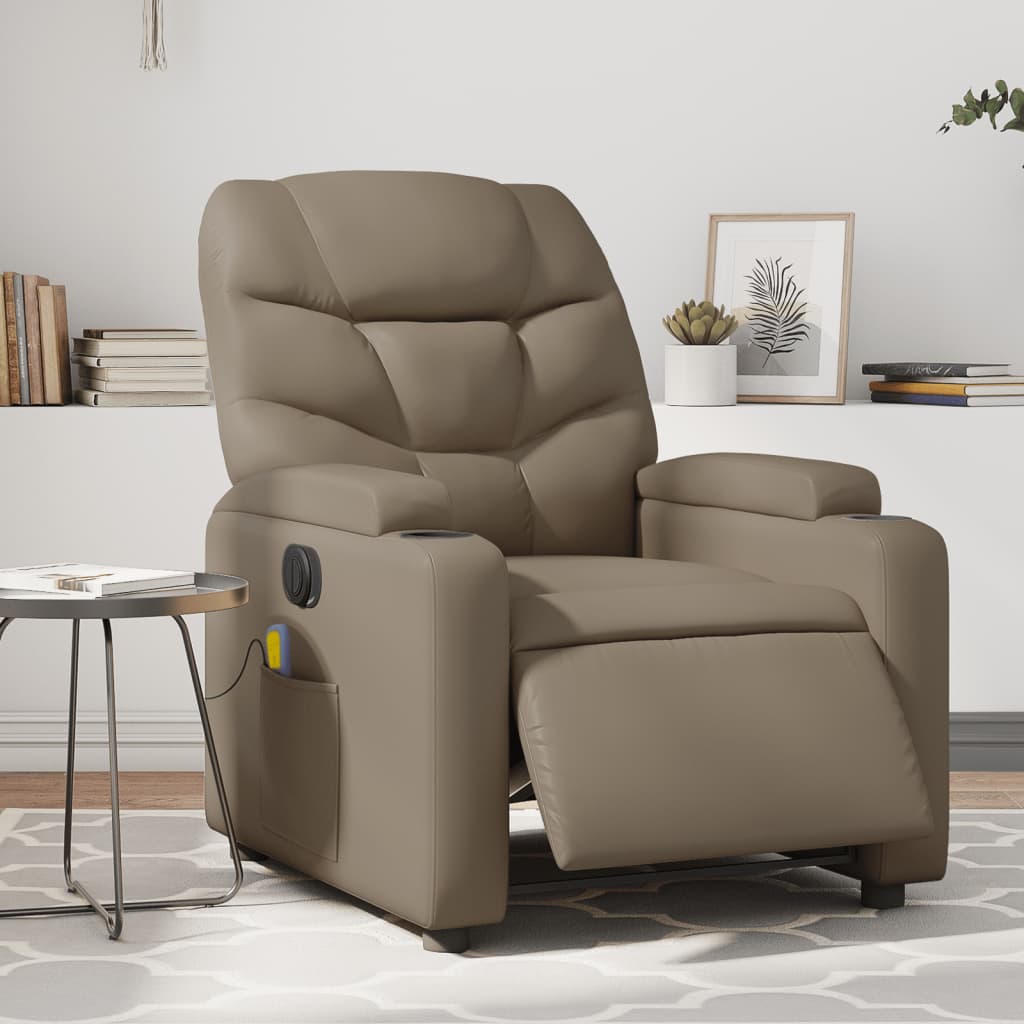 JUNG Vida Massagesessel Elektrisch Cappuccino-Braun Kunstleder