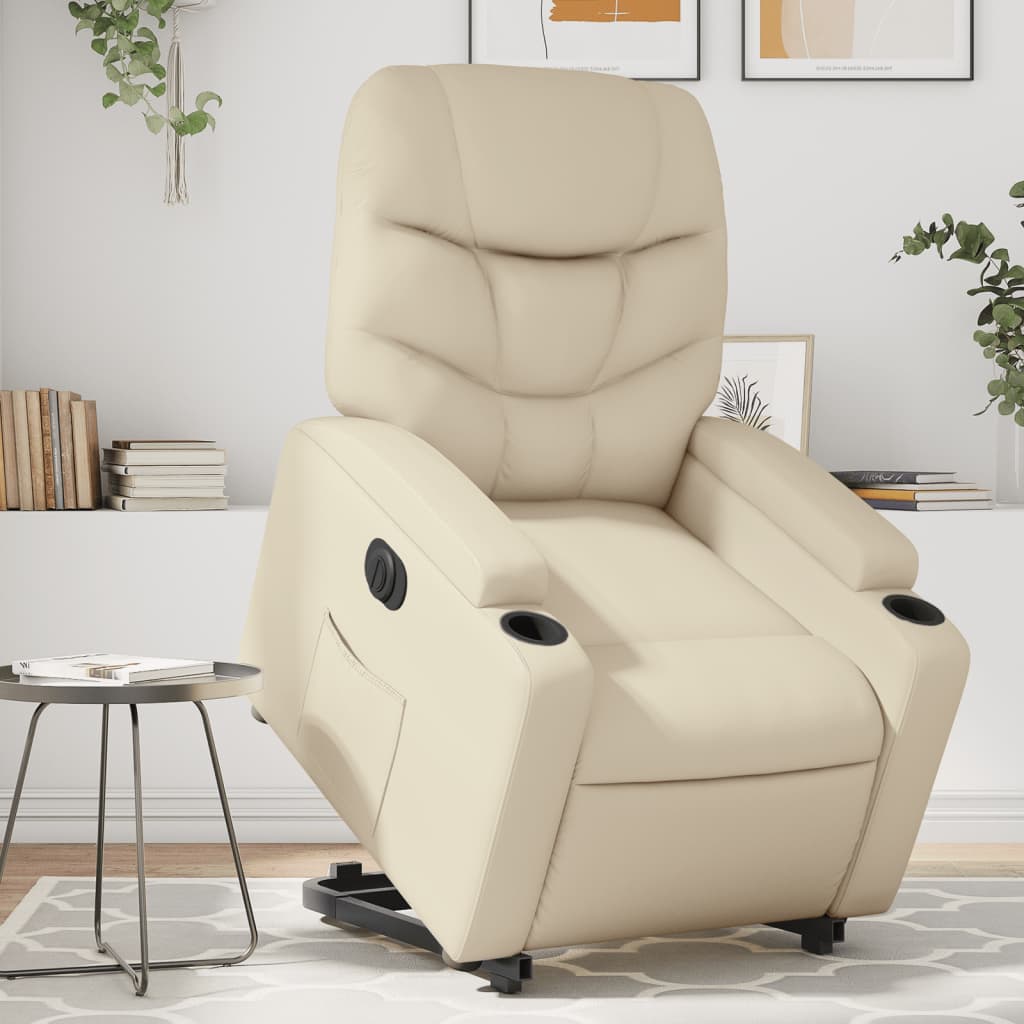 JUNG Vida Relaxsessel mit Aufstehhilfe Elektrisch Creme Kunstleder