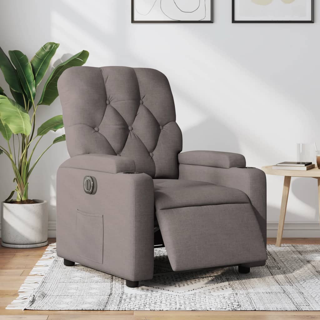 JUNG Vida Relaxsessel Elektrisch Taupe Stoff