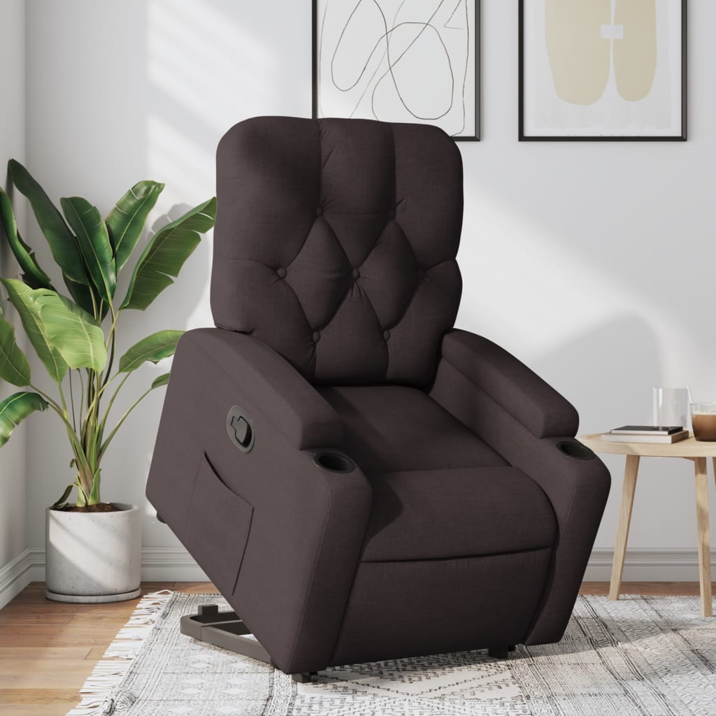 JUNG Vida Relaxsessel mit Aufstehhilfe Dunkelbraun Stoff