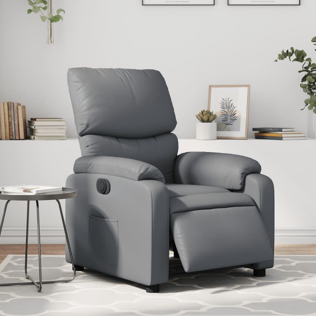JUNG Vida Relaxsessel Elektrisch Grau Kunstleder