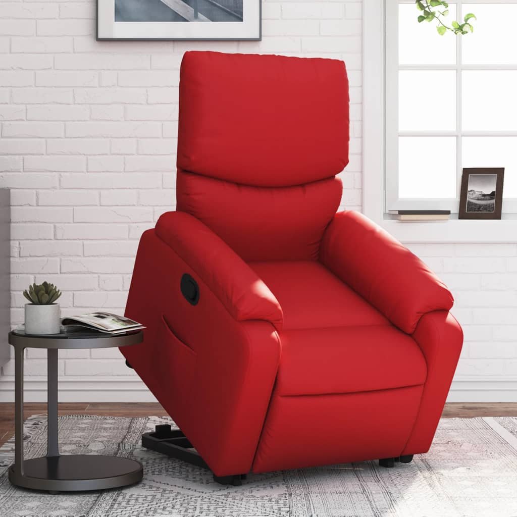 JUNG Vida Relaxsessel mit Aufstehhilfe Rot Kunstleder