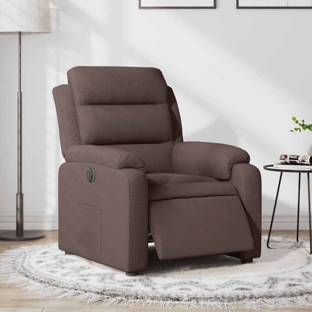 JUNG Vida Relaxsessel Elektrisch Dunkelbraun Stoff