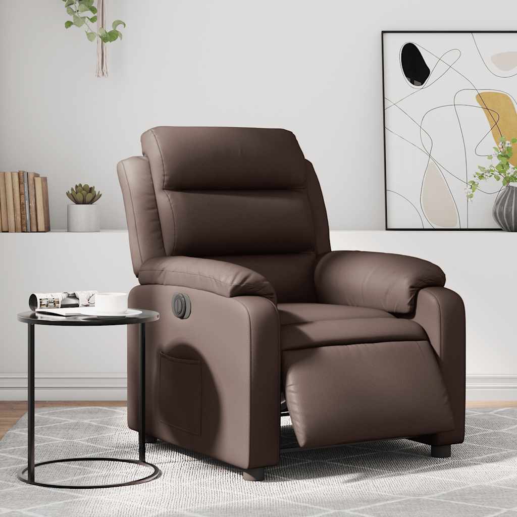 JUNG Vida Elektrischer Relaxsessel Braun Kunstleder