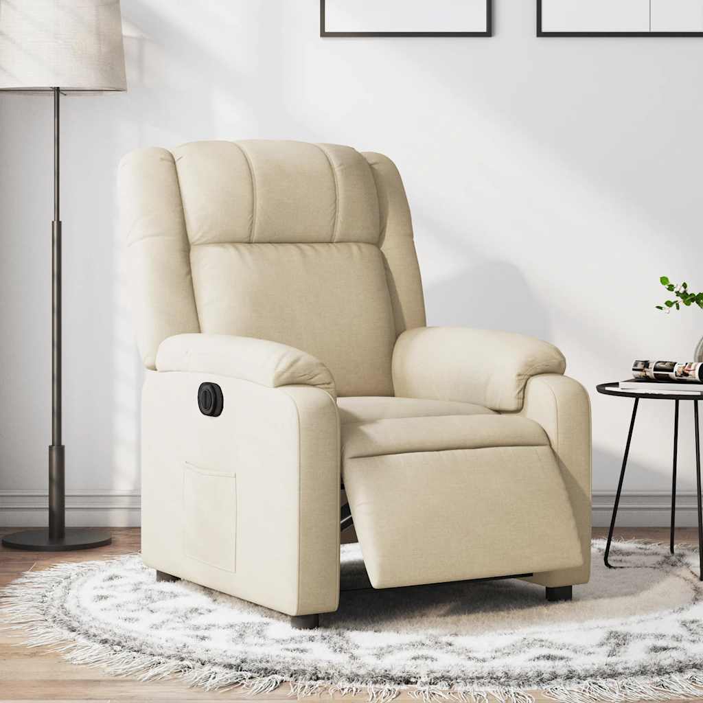 JUNG Vida Relaxsessel Elektrisch Creme Stoff