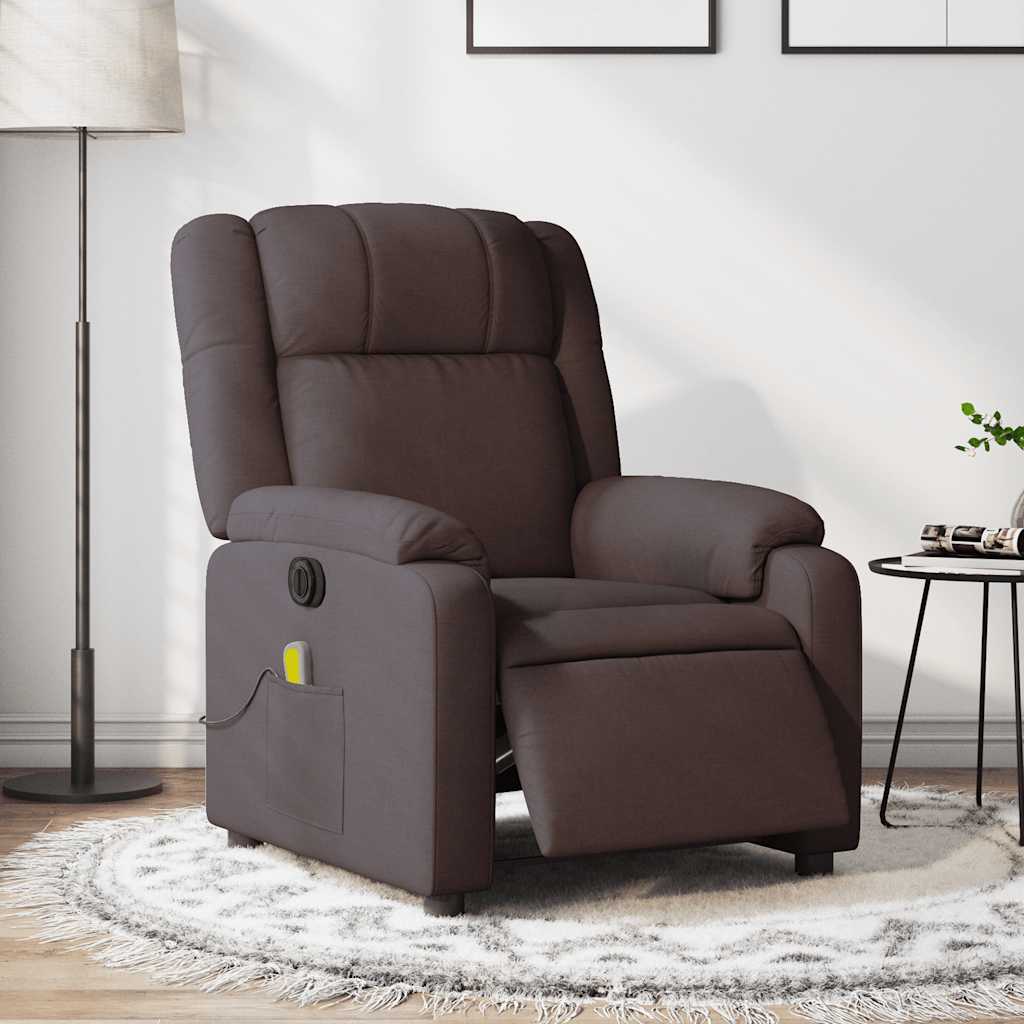 JUNG Vida Massagesessel Elektrisch Dunkelbraun Stoff