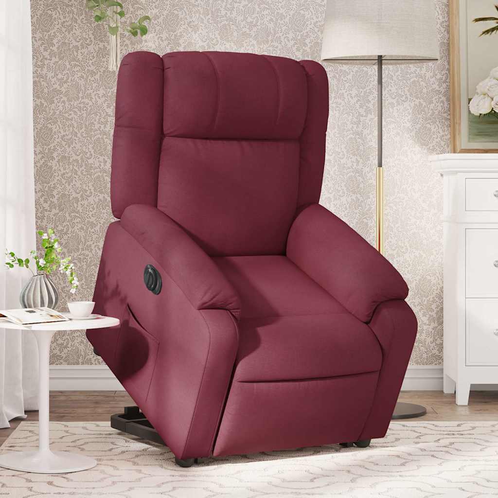 JUNG Vida Relaxsessel mit Aufstehhilfe Elektrisch Weinrot Stoff