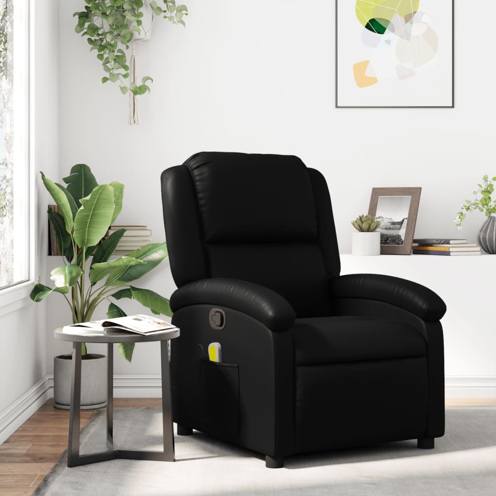 JUNG Vida Massage-Relaxsessel, Kunstleder, Schwarz