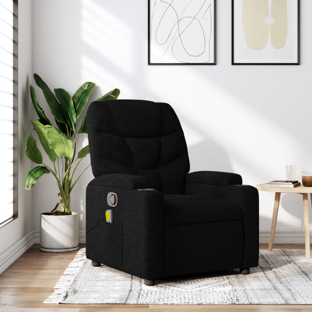 JUNG Vida Massage-Relaxsessel, schwarzer Stoff