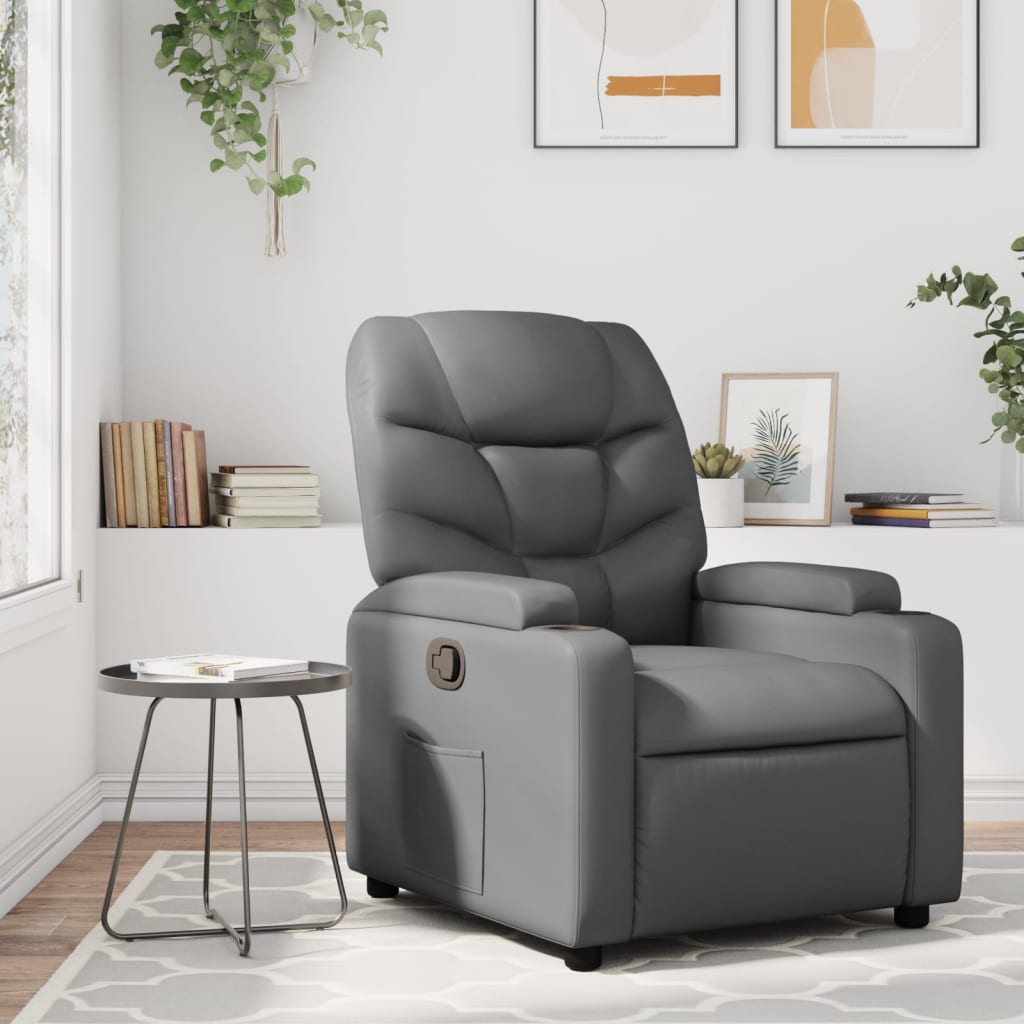 JUNG Vida Relaxsessel Grau Kunstleder