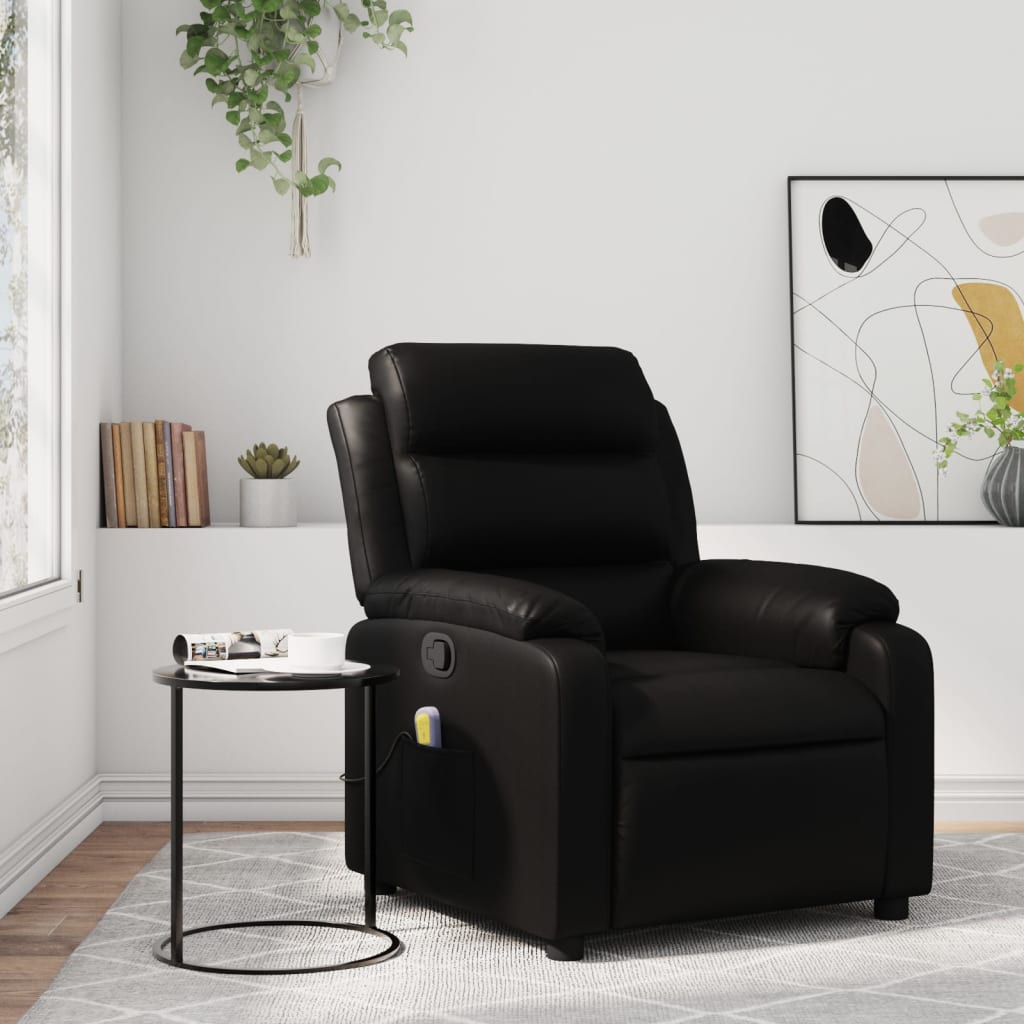 JUNG Vida Massage-Relaxsessel, Kunstleder, Schwarz