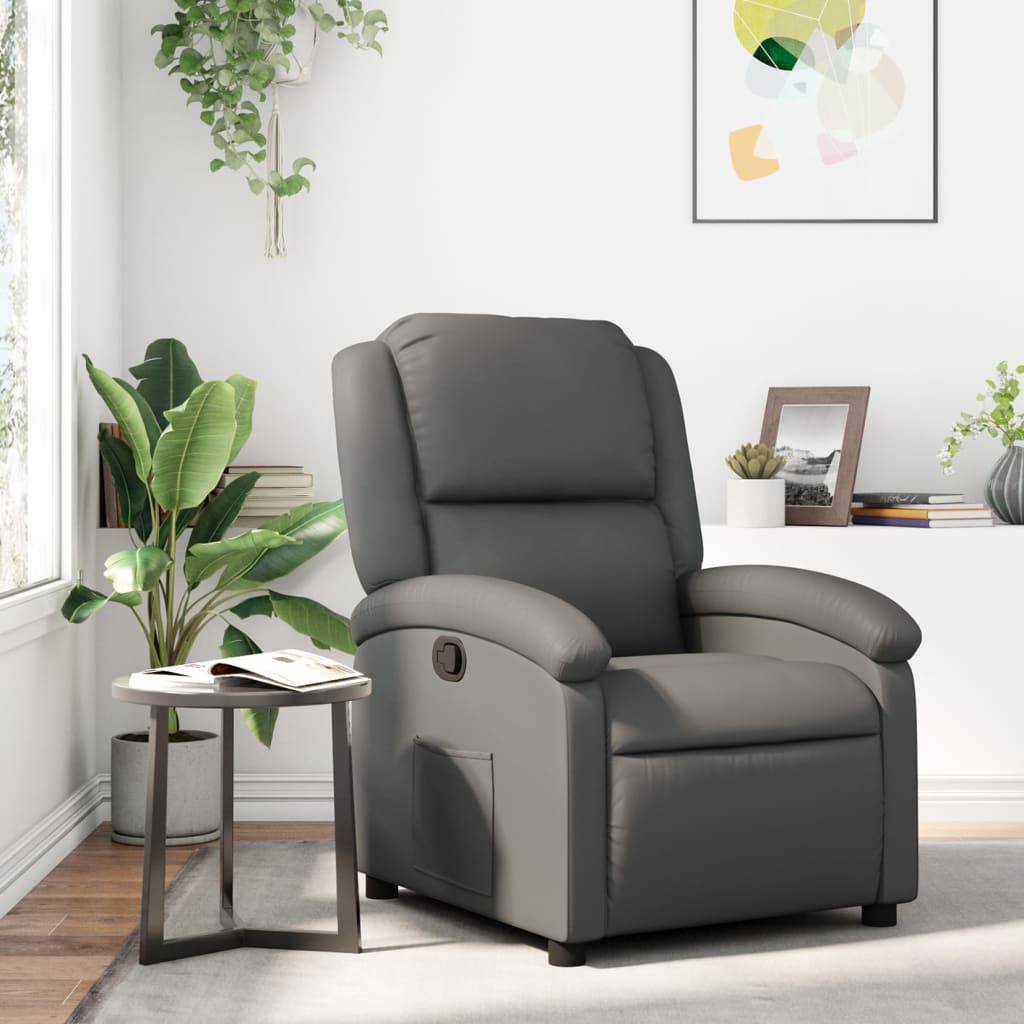 JUNG Vida Relaxsessel Grau Kunstleder