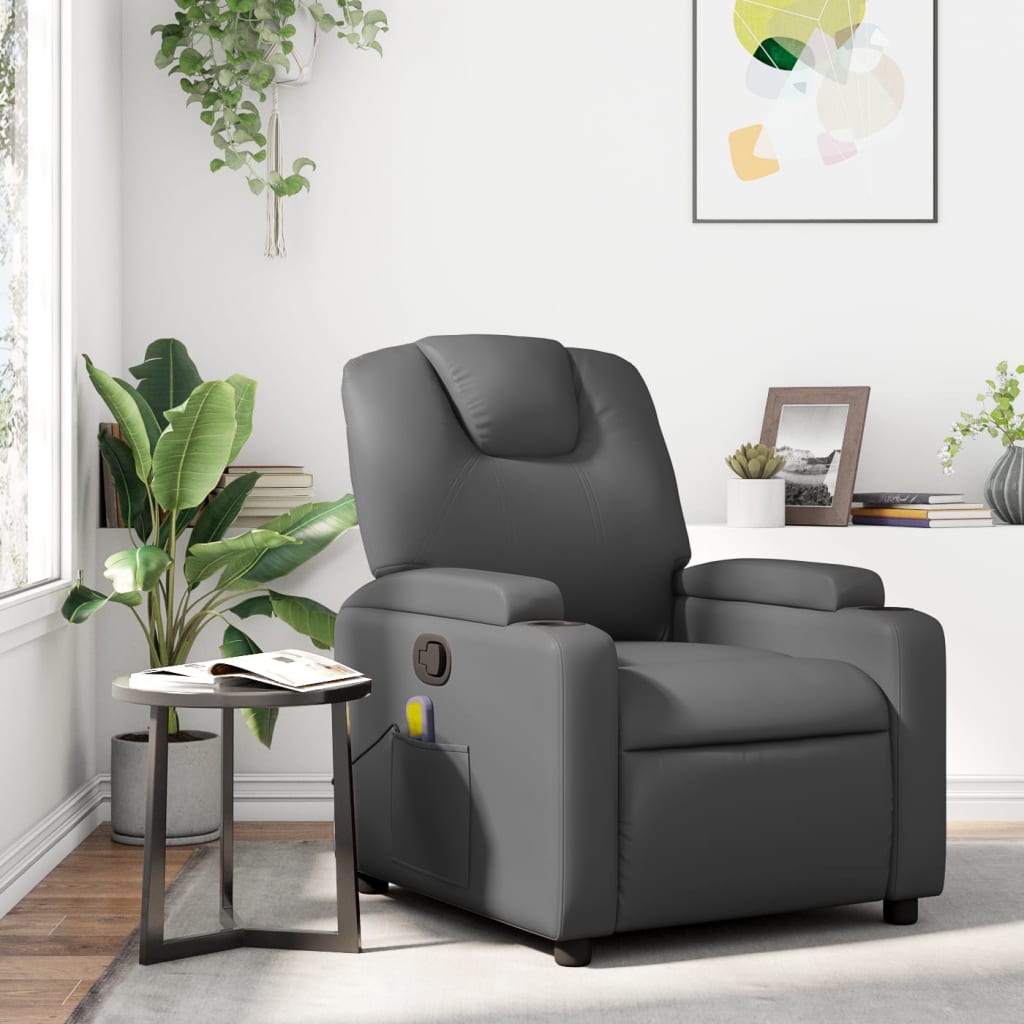 JUNG Vida Massagesessel Relaxsessel Grau Kunstleder