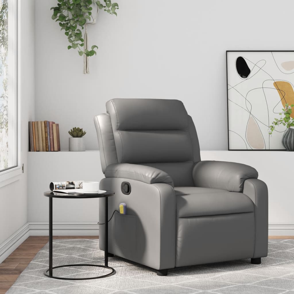 JUNG Vida Massagesessel Relaxsessel Grau Kunstleder