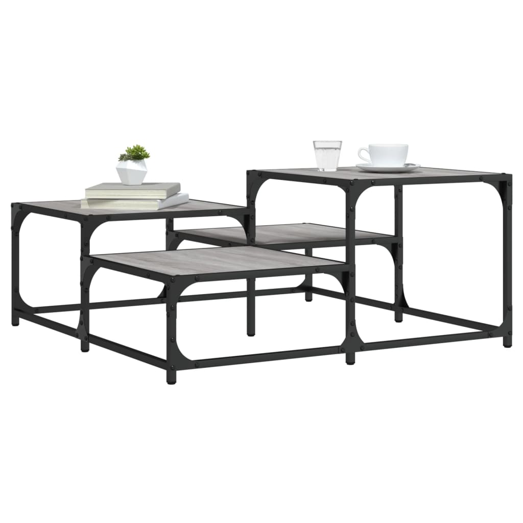 JUNG Vida Couchtisch Grau Sonoma 87,5x87,5x40 cm Holzwerkstoff