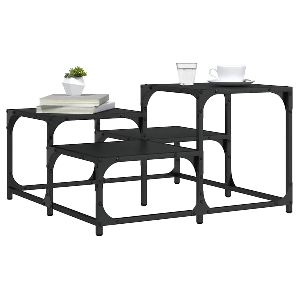 JUNG Vida Couchtisch Schwarz 68x68x40 cm Holzwerkstoff