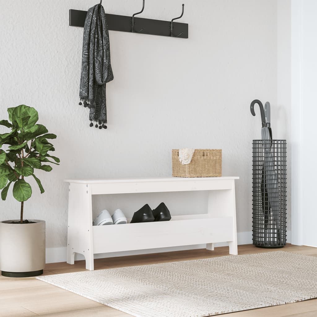 JUNG Vida Flurbank Weiß 100 x 28 x 45 cm Massivholz Kiefer