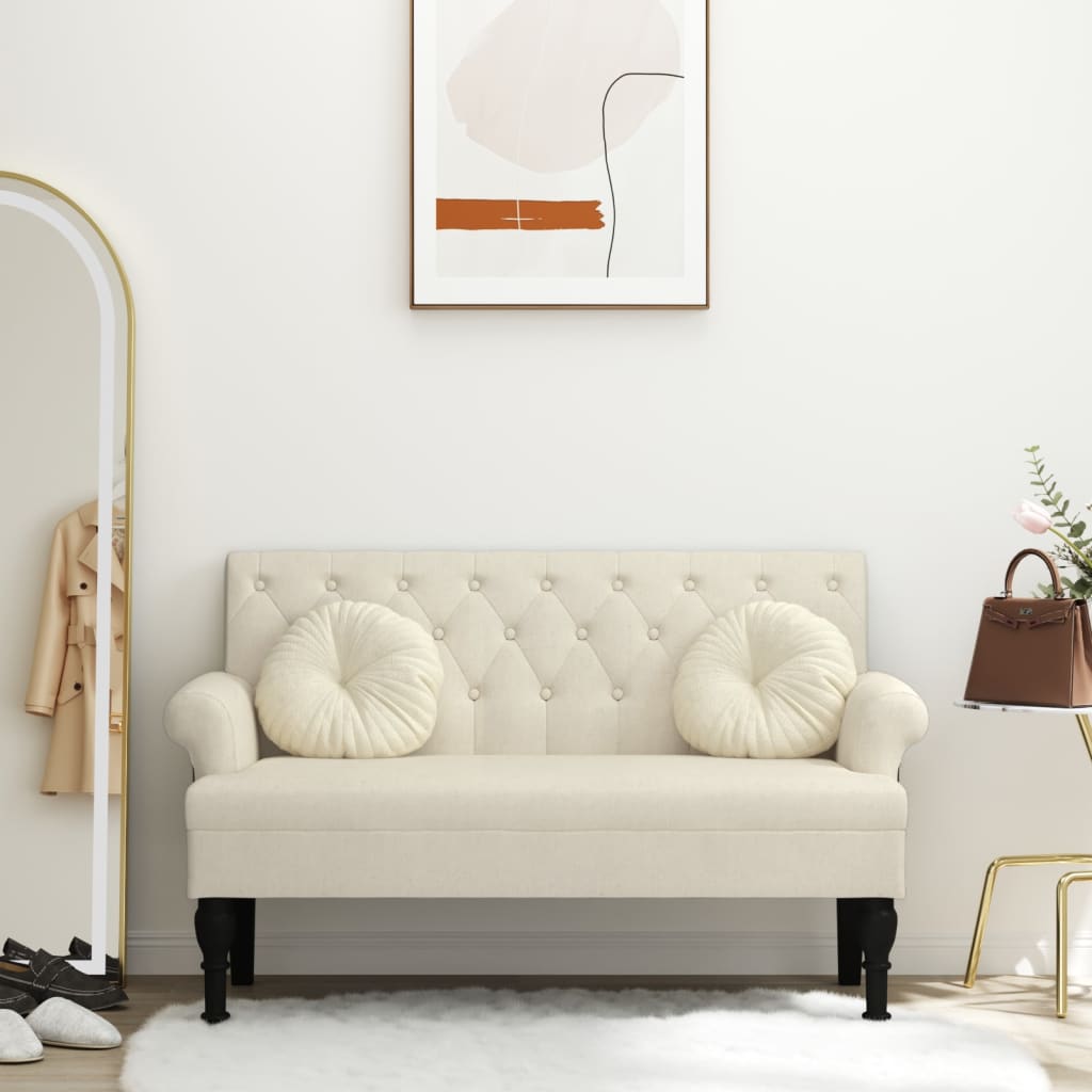 JUNG Vida Sitzbank mit Rückenlehne 120x62x75,5 cm Leinen