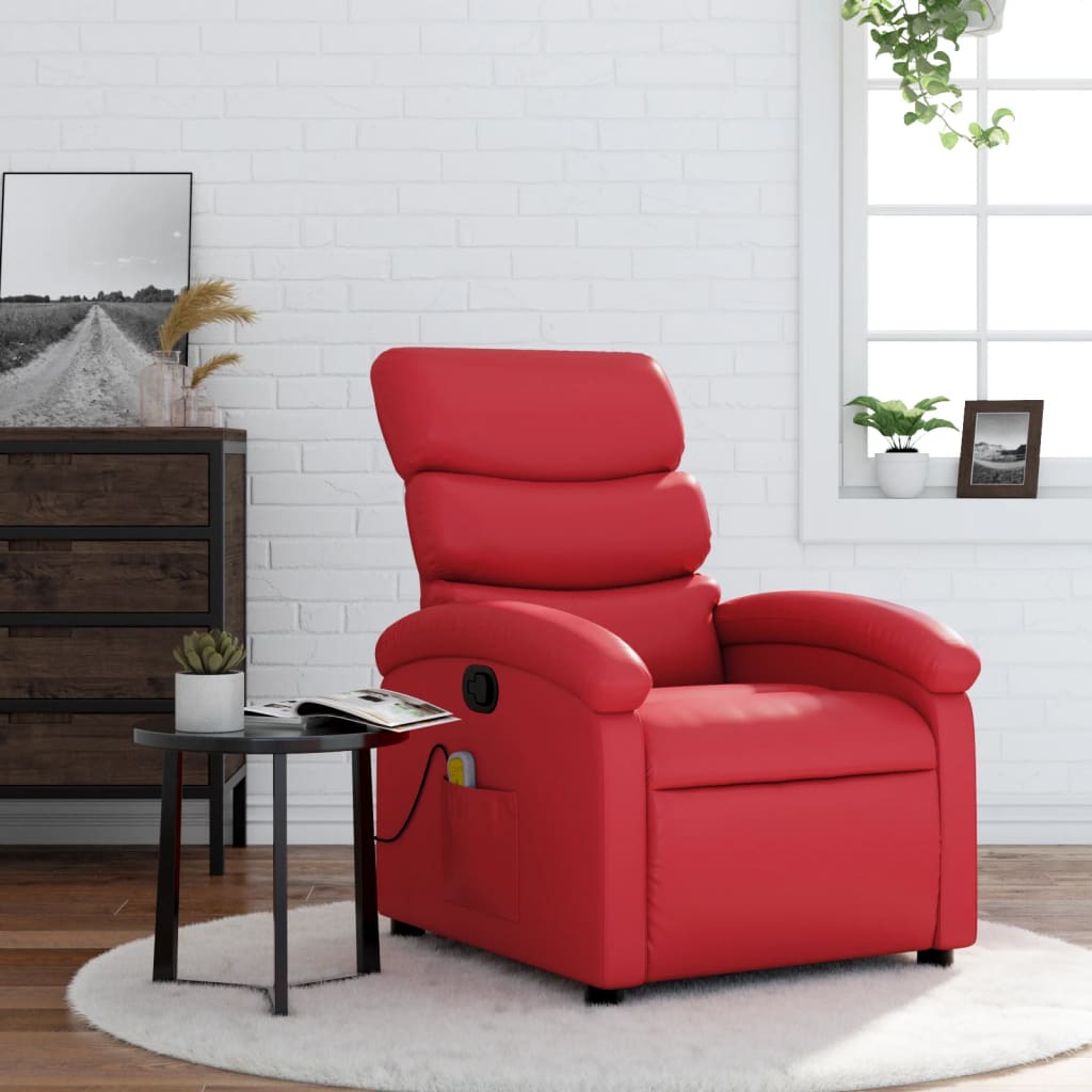 JUNG Vida Massagesessel Rot Kunstleder