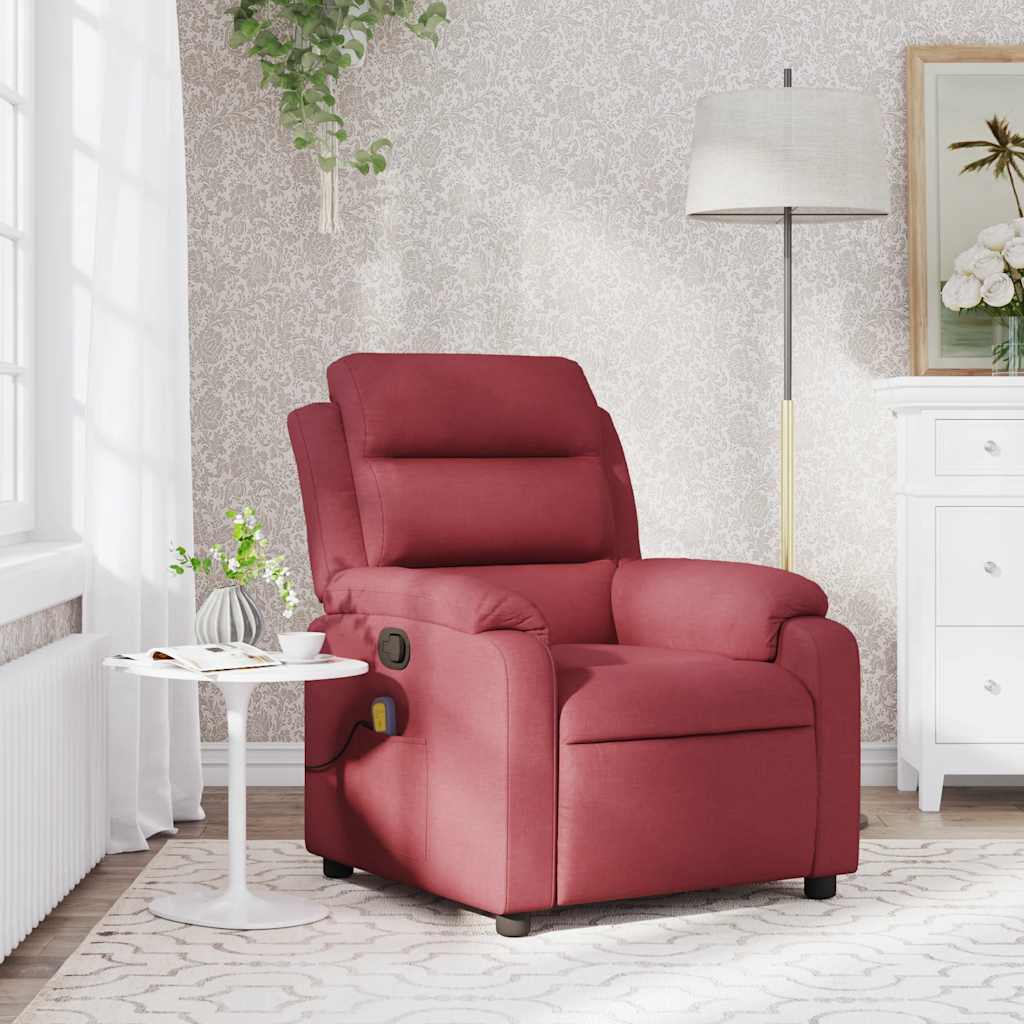 JUNG Vida Massagesessel Weinrot Stoff