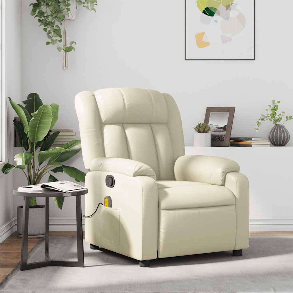 JUNG Vida Massagesessel Creme Kunstleder
