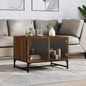 JUNG Vida Couchtisch mit Glastüren Braun Eichen-Optik 68,5x50x50 cm