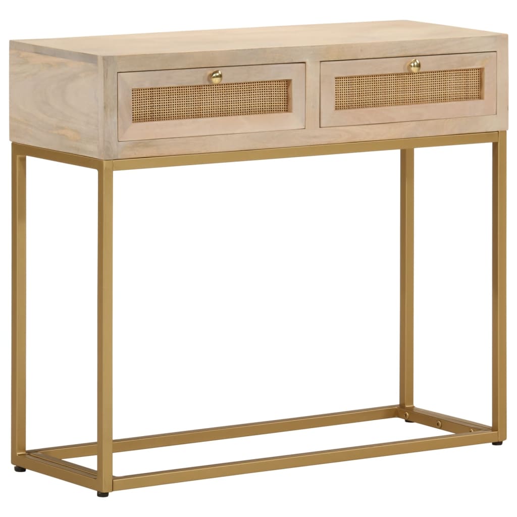 JUNG Vida Konsolentisch 90x30x76 cm Massivholz Mango und Eisen