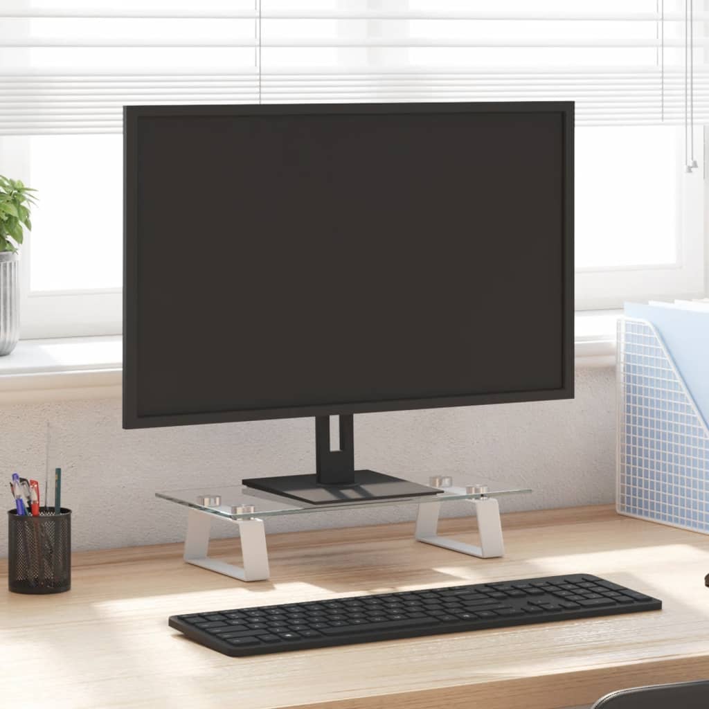 JUNG Vida Monitorständer Weiß 40x20x8 cm Hartglas und Metall