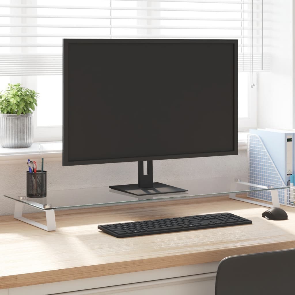 JUNG Vida Monitorständer Weiß 100x35x8 cm Hartglas und Metall