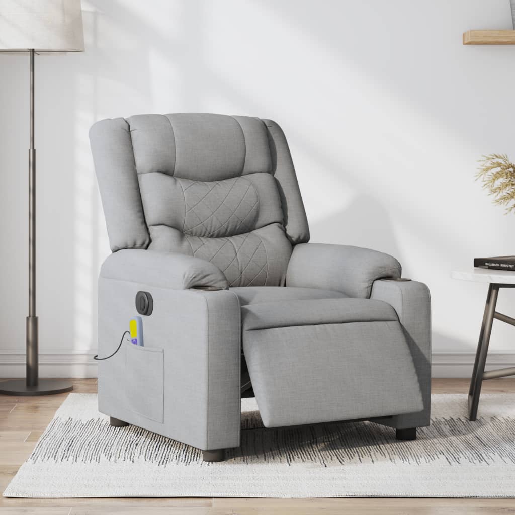 JUNG Vida Massagesessel Elektrisch Hellgrau Stoff