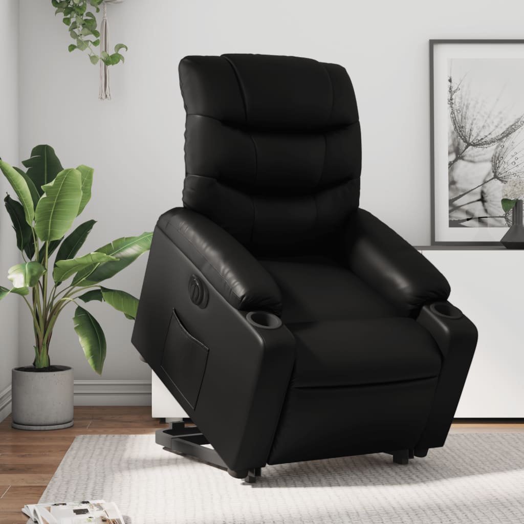 JUNG Vida Relaxsessel mit Aufstehhilfe Elektrisch Schwarz Kunstleder