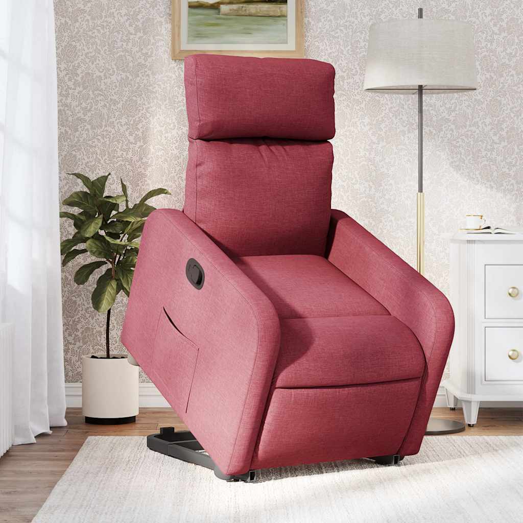 JUNG Vida Relaxsessel mit Aufstehhilfe Weinrot Stoff
