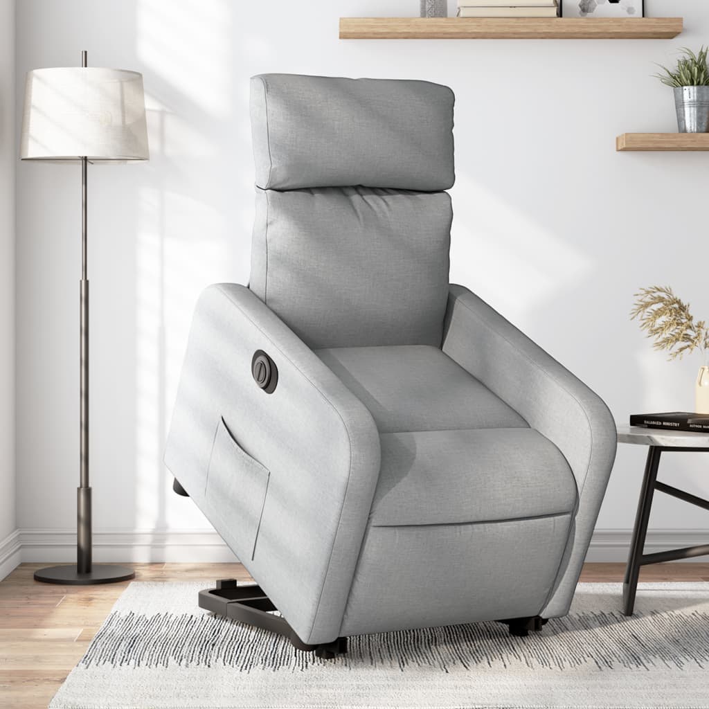JUNG Vida Relaxsessel mit Aufstehhilfe Elektrisch Hellgrau Stoff