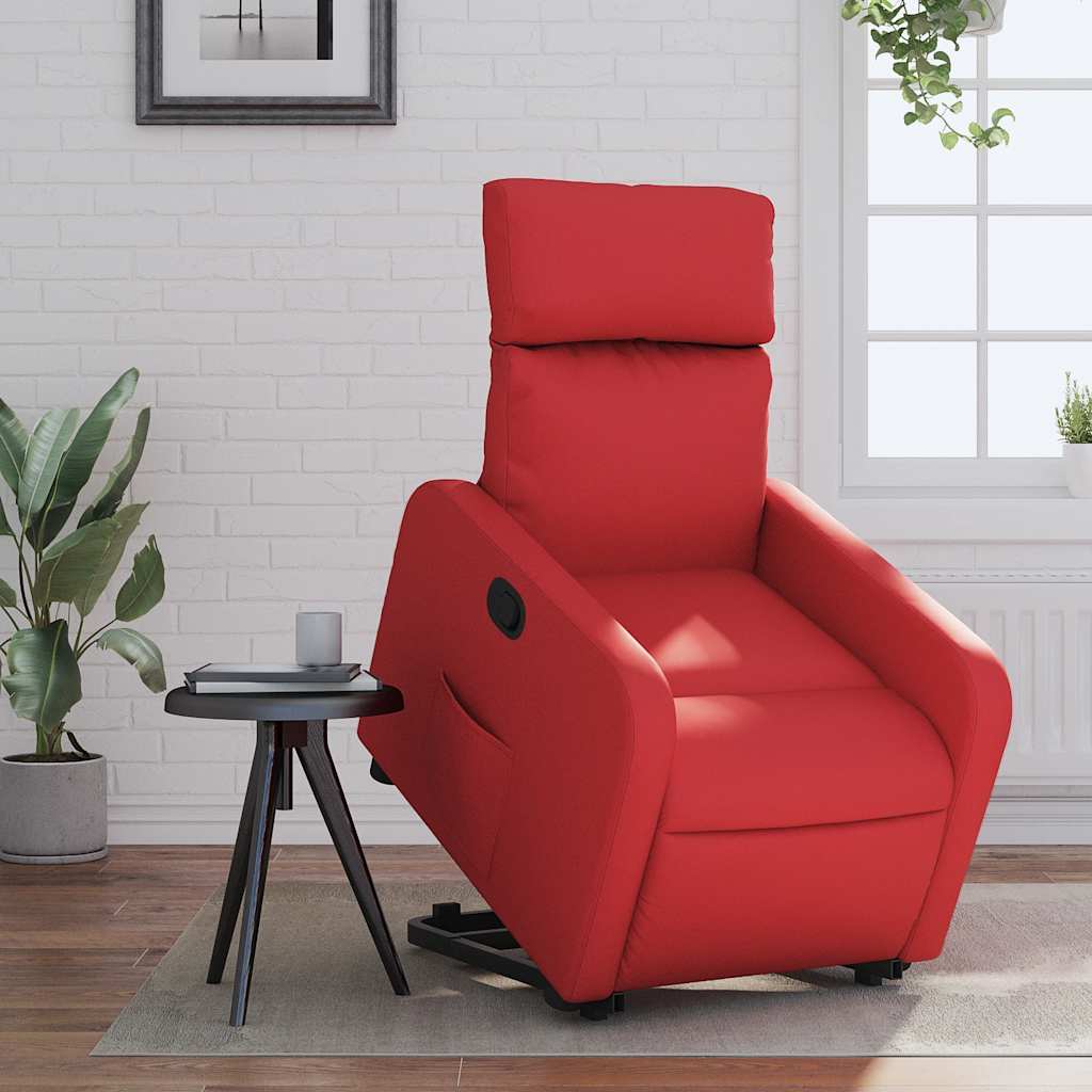 JUNG Vida Relaxsessel mit Aufstehhilfe Rot Kunstleder