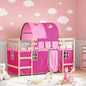 JUNG Vida Kinderhochbett mit Tunnel Rosa 80x200 cm Massivholz Kiefer