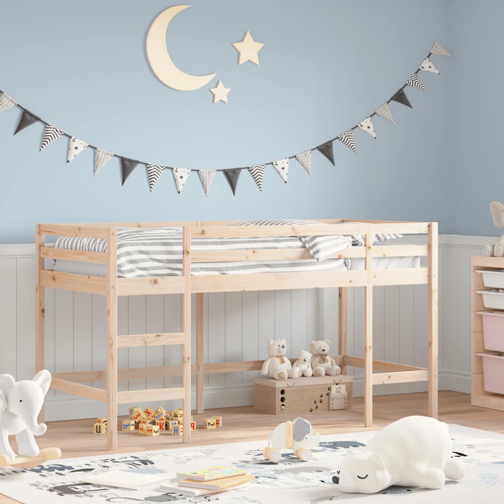 JUNG Vida Kinderhochbett mit Leiter 90x190 cm Massivholz Kiefer