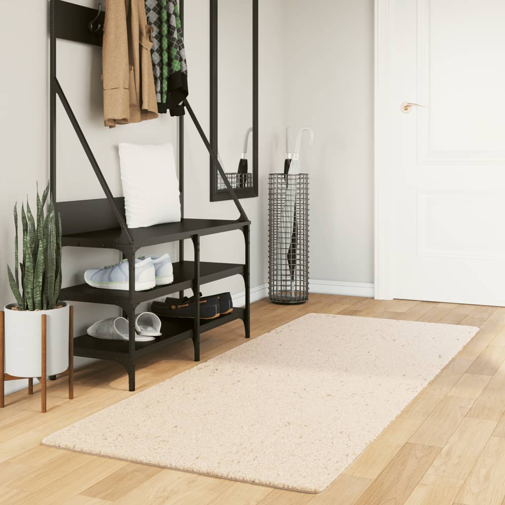 JUNG Vida Teppich HUARTE Kurzflor Weich und Waschbar Beige 80x200 cm
