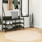 JUNG Vida Teppich HUARTE Kurzflor Weich und Waschbar Beige Ø 120 cm