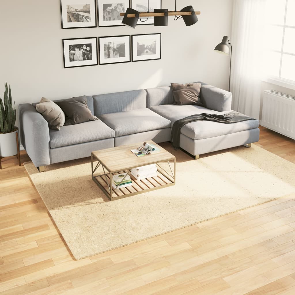 JUNG Vida Teppich HUARTE Kurzflor Weich und Waschbar Creme 200x280 cm
