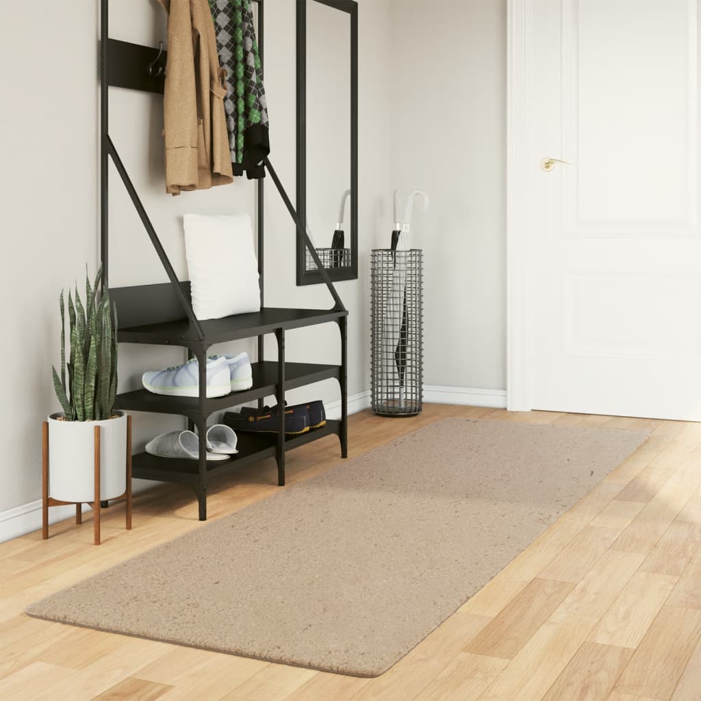 JUNG Vida Teppich HUARTE Kurzflor Weich und Waschbar Sandfarben 80x250 cm