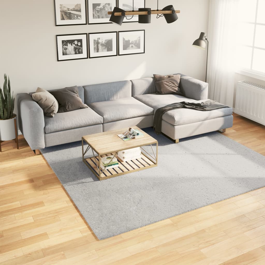 JUNG Vida Teppich HUARTE Kurzflor Weich und Waschbar Grau 240x240 cm