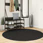 JUNG Vida Teppich HUARTE Kurzflor Weich und Waschbar Schwarz Ø 160 cm