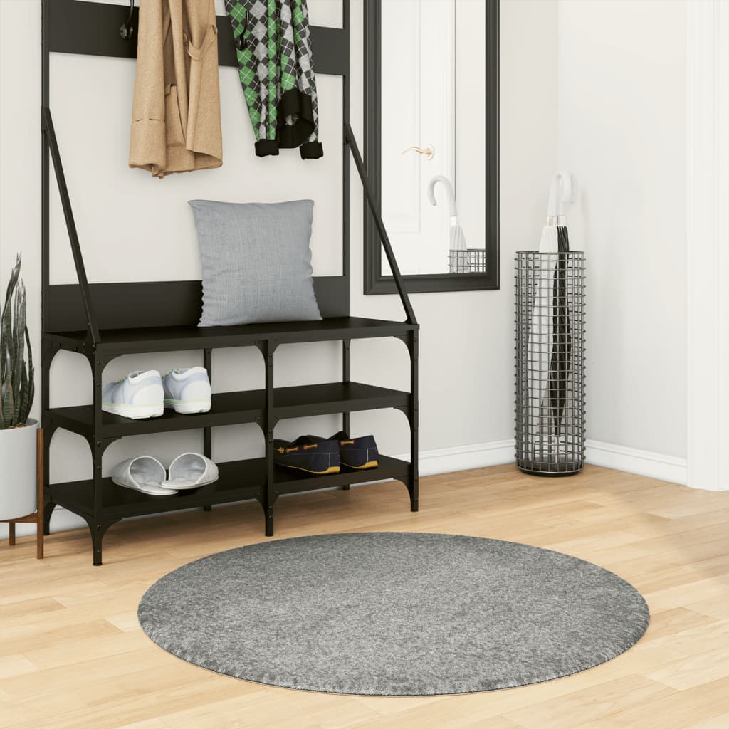 JUNG Vida Teppich Shaggy Hochflor Modern Grün Ø 100 cm