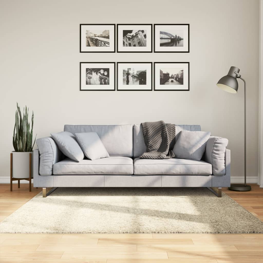 JUNG Vida Teppich Shaggy Hochflor Modern Golden 160x160 cm