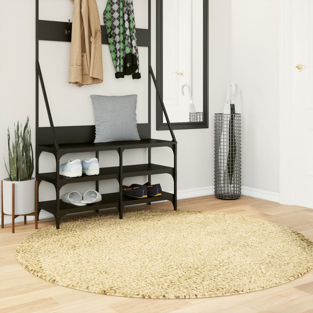 JUNG Vida Teppich Shaggy Hochflor Modern Golden Ø 160 cm